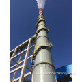 Free-standing steel chimney for industrial boiler